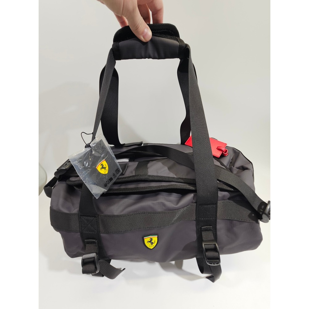 Ferrari Scudetto Duffle bag & backpack Shield Grey Convertible Travel Racing NWT